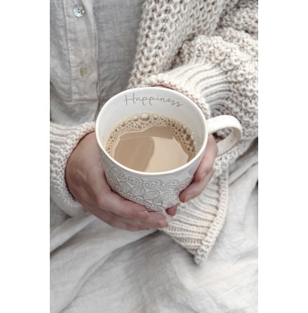 Majas Happiness Mugg med handtag Vit