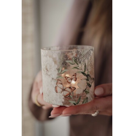 Majas Lykta Hortensia & Butterflies 8x8 cm