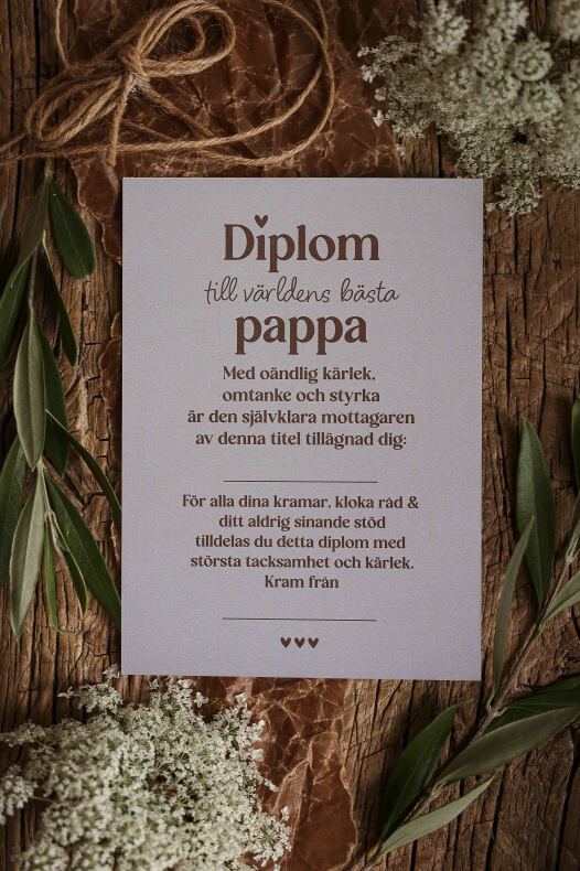 Majas Vykort Diplom till dig �lskade pappa