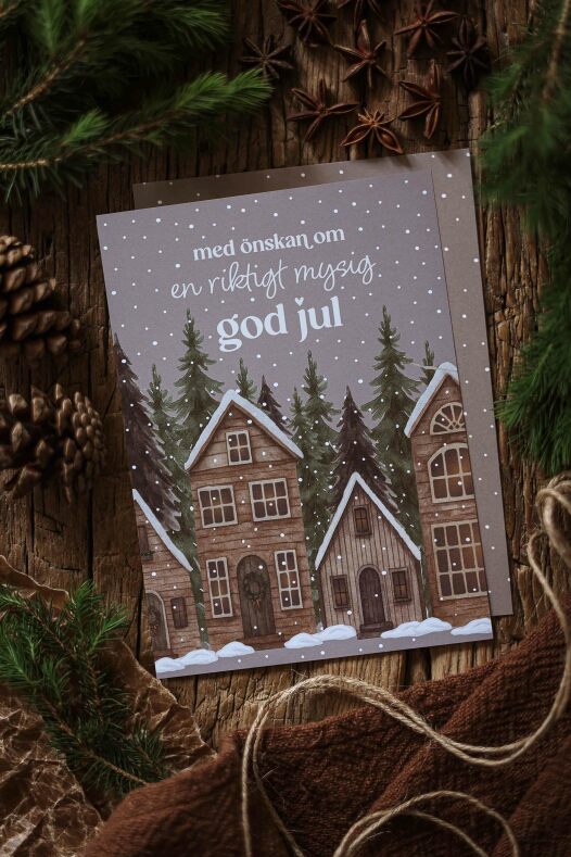 Majas Julkort Med �nskan om en riktigt mysig god jul