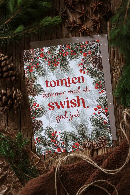 Majas Julkort Tomten kommer ett swish